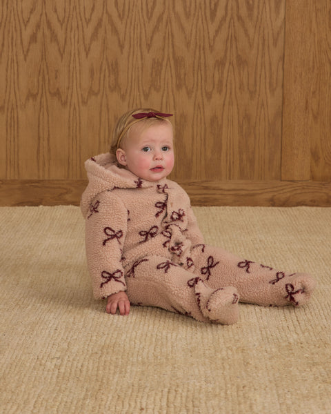 fleece jumpsuit bows