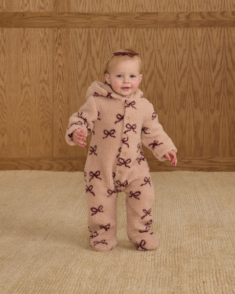 fleece jumpsuit bows