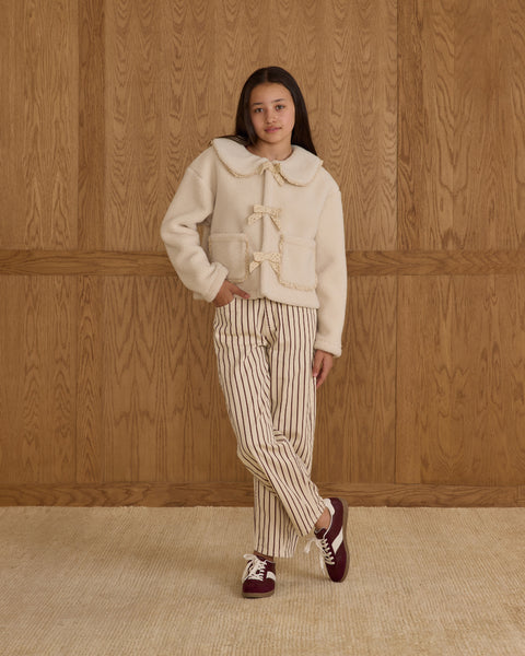 teen shearling collared coat