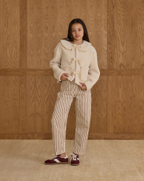 teen shearling collared coat