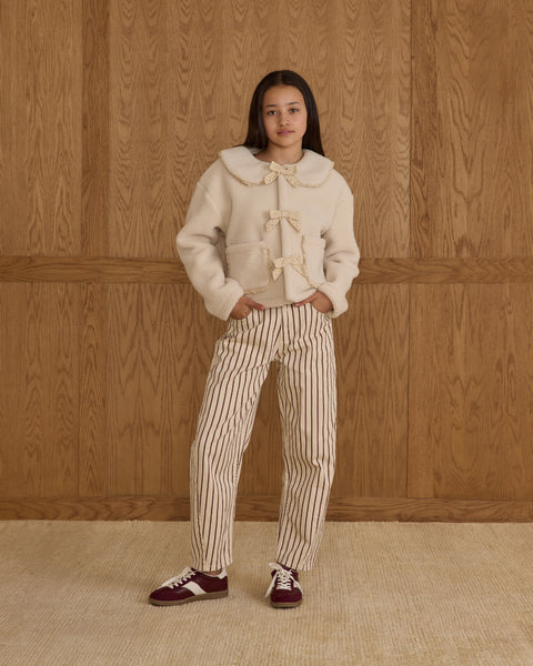 teen shearling collared coat