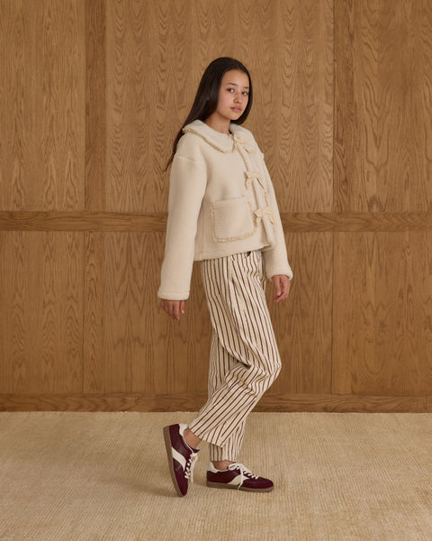 teen shearling collared coat