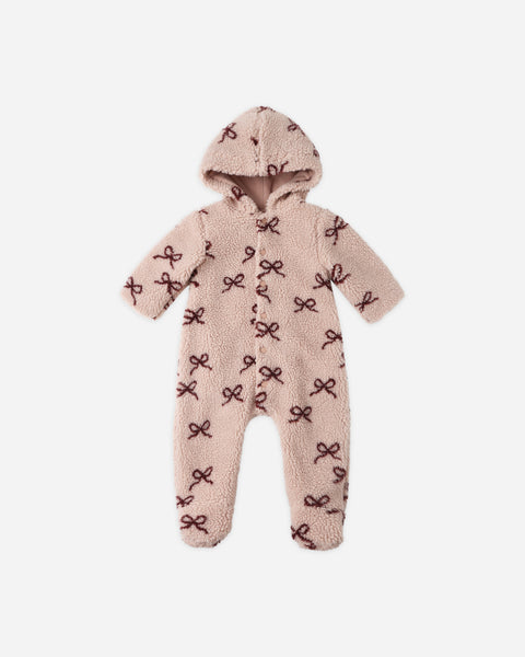 fleece jumpsuit bows