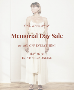 Save the date! Memorial Day Sale!