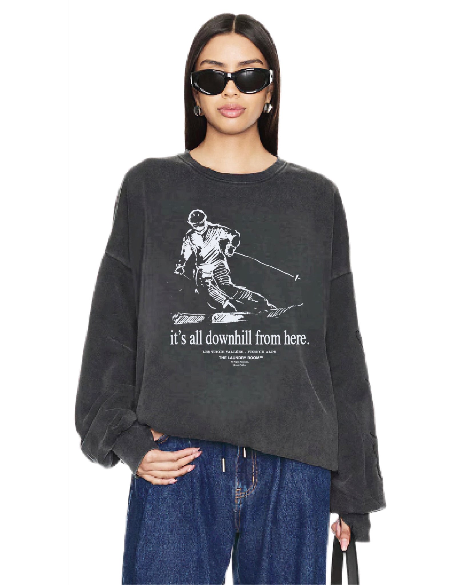 it's all downhill sweatshirt