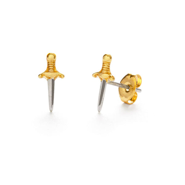 tiny dagger earrings