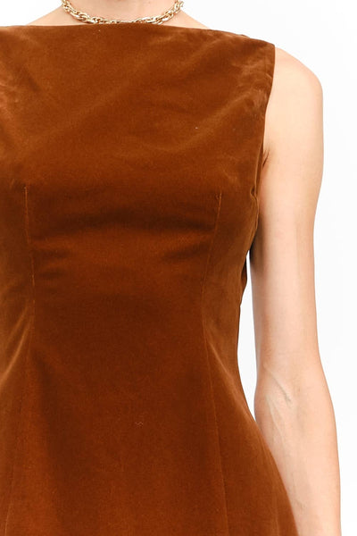 carmine velvet dress