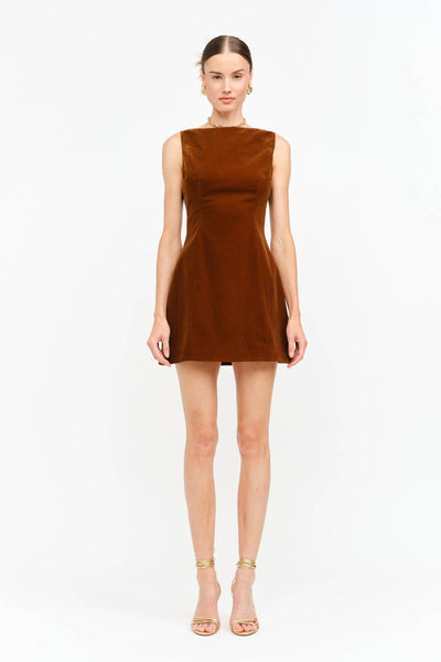 carmine velvet dress