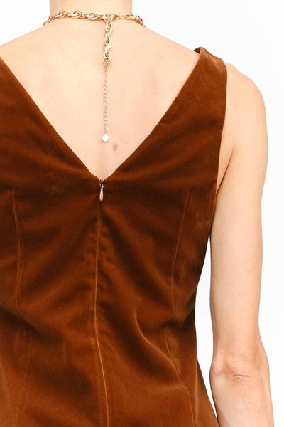 carmine velvet dress