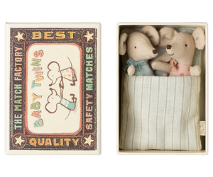 twin baby mice in matchbox