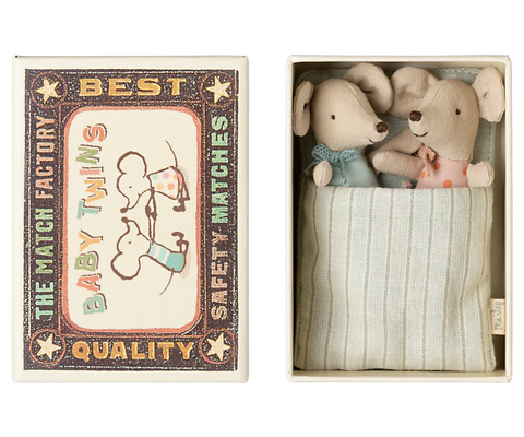 twin baby mice in matchbox