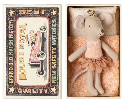 princess mouse, little sister in matchbox