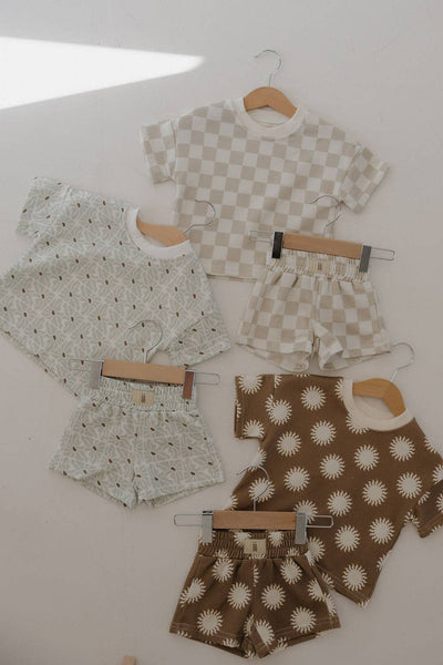 floral shorts set