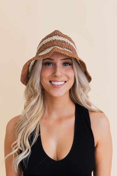 stripe bucket hat