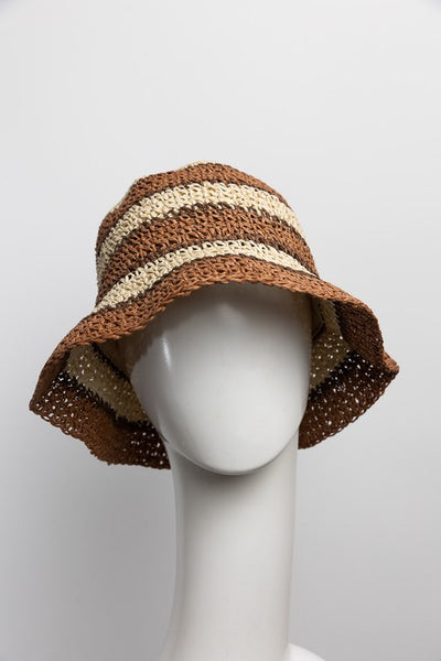 stripe bucket hat