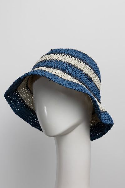 stripe bucket hat