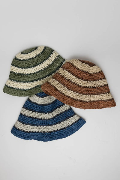 stripe bucket hat