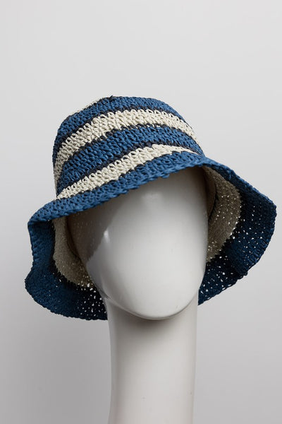 stripe bucket hat