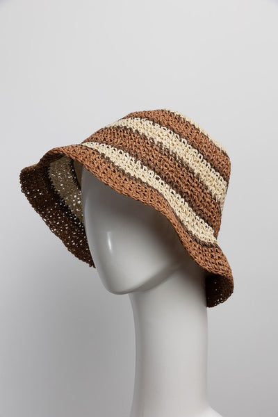 stripe bucket hat