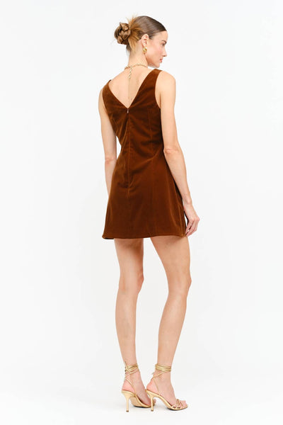 carmine velvet dress