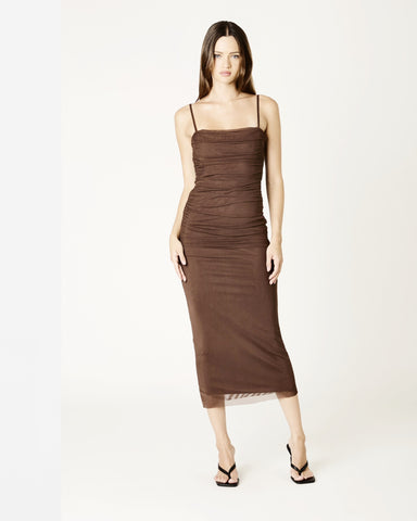 mesh midi dress
