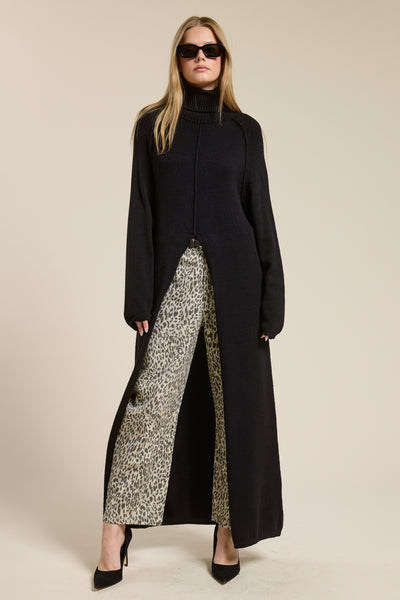 turtle neck tunic with slit