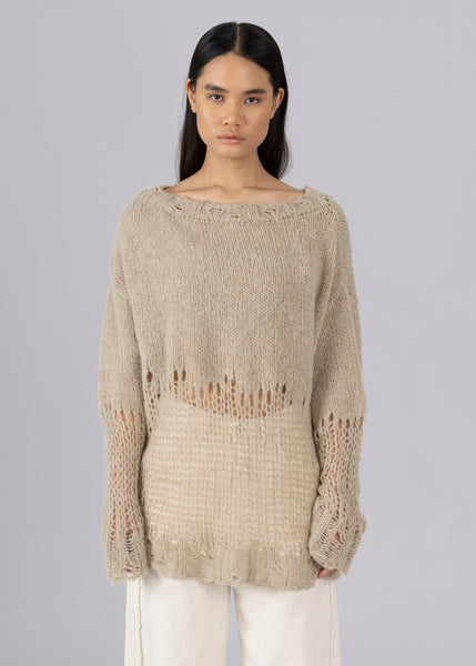 ripped knit jumper