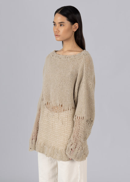 ripped knit jumper