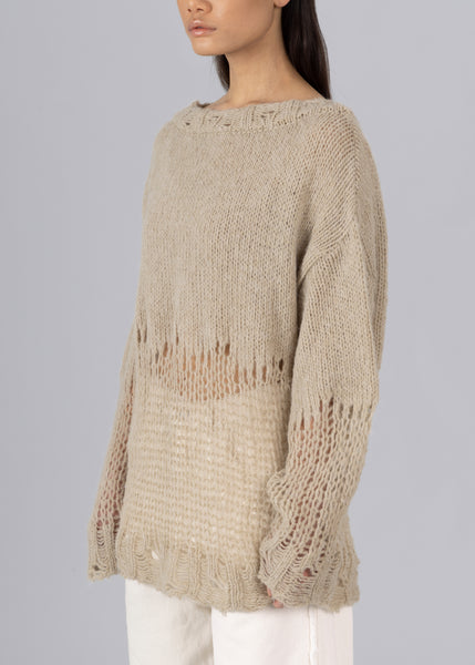 ripped knit jumper