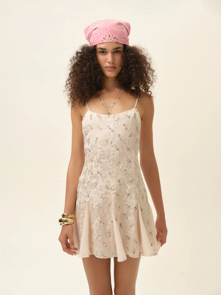 fallen floral mini dress