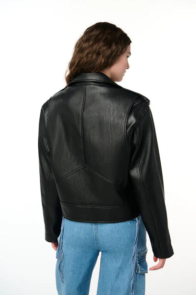 vegan leather moto jacket