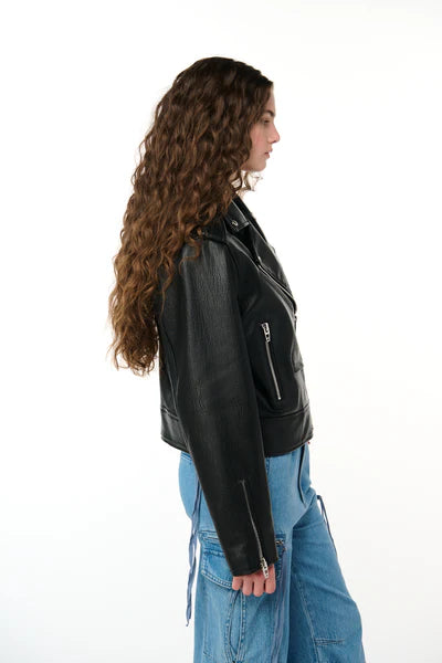 vegan leather moto jacket