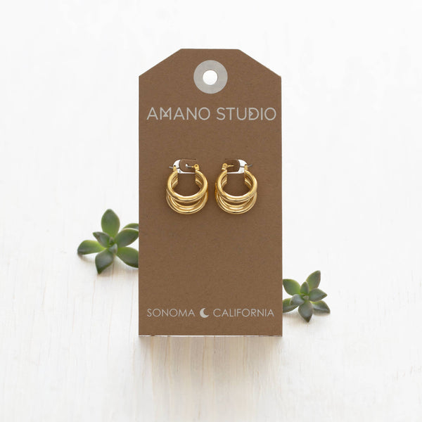 triple hoop earring