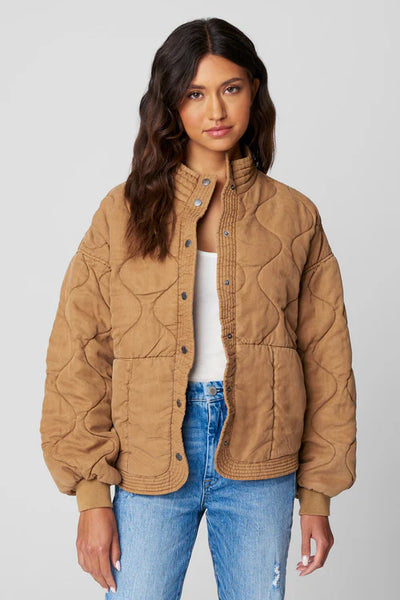 drop shoulder quilted jacket