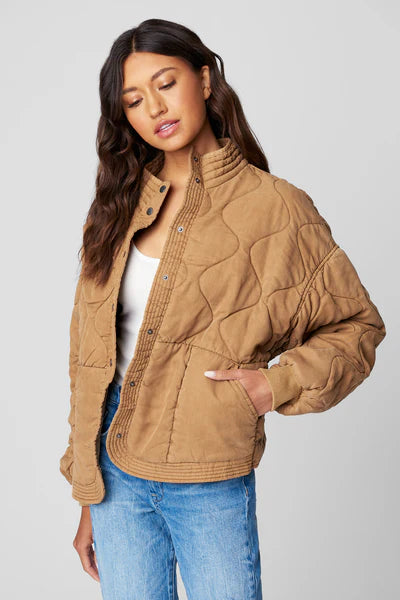 drop shoulder quilted jacket