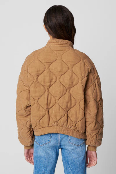 drop shoulder quilted jacket