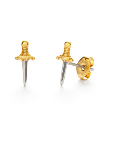 tiny dagger earrings