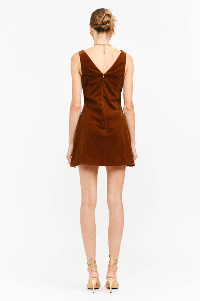 carmine velvet dress