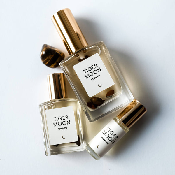 Tiger Moon Perfume Oil: 15ml Roller + Gems