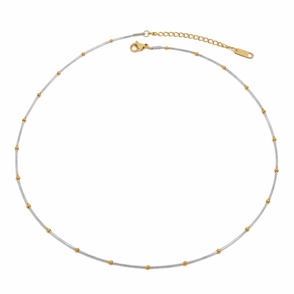dainty silver & gold beaded chain