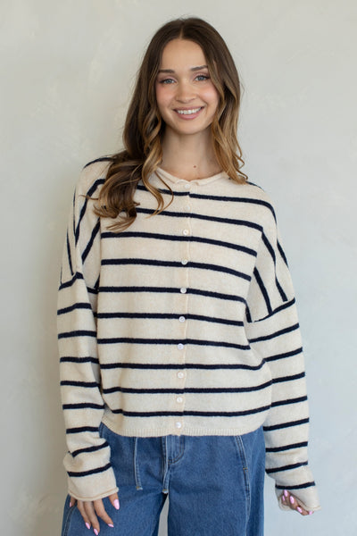 cabana striped piper cardigan