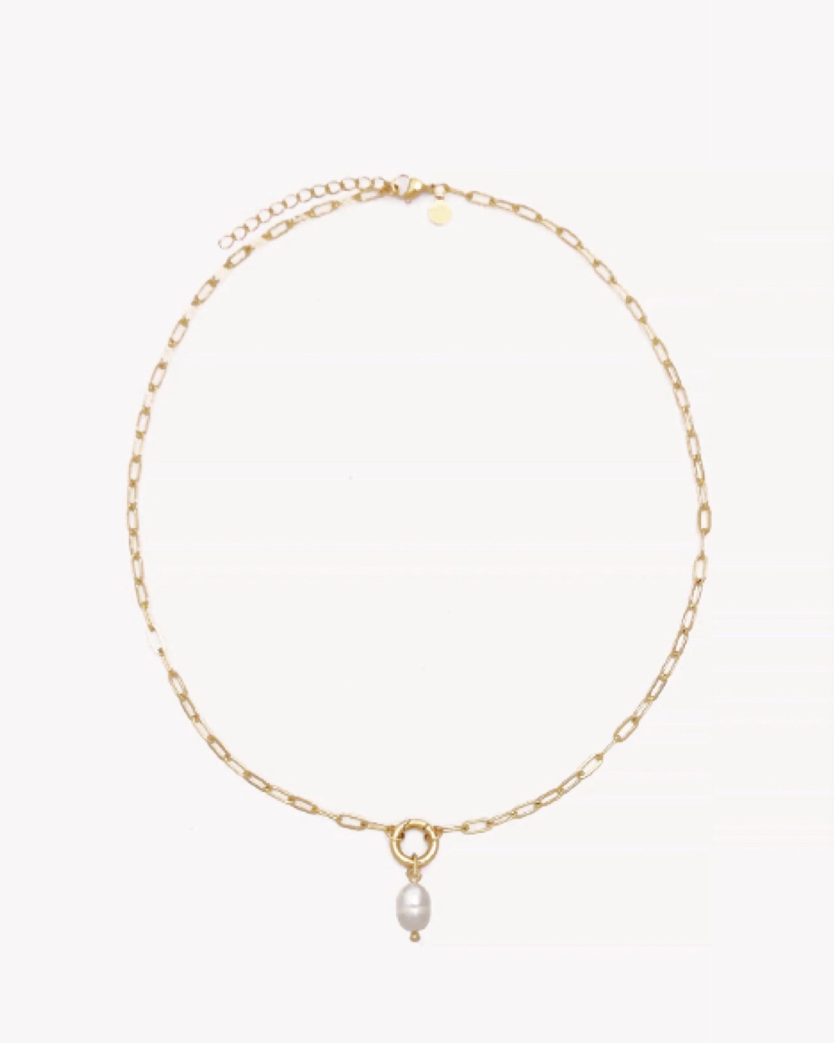 pearl carabiner necklace