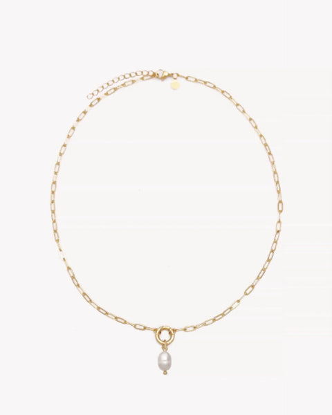 pearl carabiner necklace