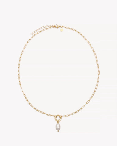 pearl carabiner necklace