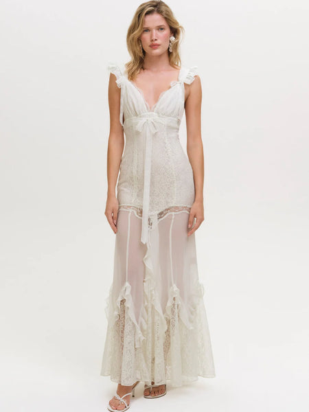 delicate lace maxi dress