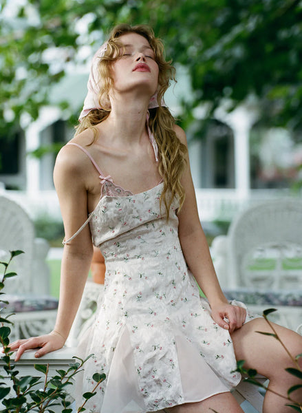 fallen floral mini dress