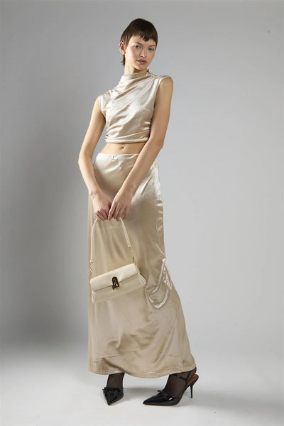 velvet sleeveless mock neck crop top