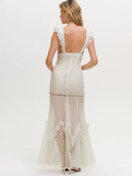 delicate lace maxi dress