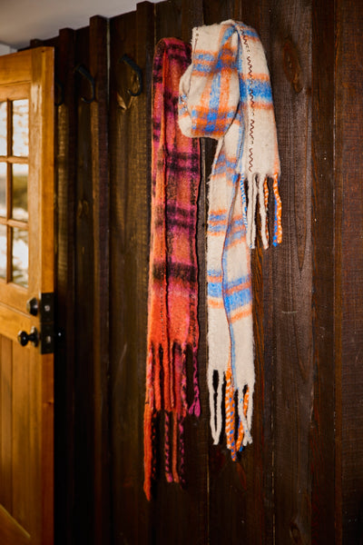 highland plaid skinny scarf