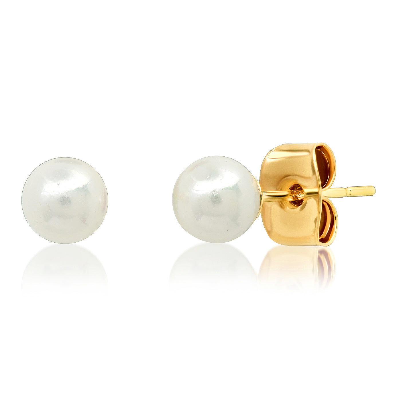 small fresh water pearl stud - gold